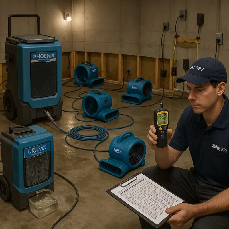 Structural Drying and Dehumidification process in Plainfield, NJ